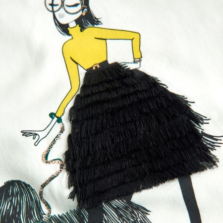 Tricou maneca lunga, gama CHIC, imprimeu cu aplicatii, Boboli [2]