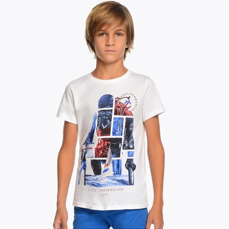 Fete/Baieti 2- 16 ani - Tricou maneca scurta baiat 8-18 ani Mayoral, alb