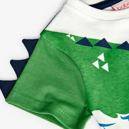 Tricou maneca scurta baieti 1-8 ani, bumbac better cotton, imprimeu aligator, brand Boboli [2]