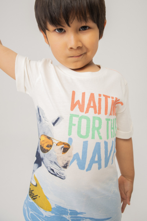 Tricou maneca scurta baieti 1-8 ani, imprimeu Rinocer cu ochelari, brand Boboli [1]