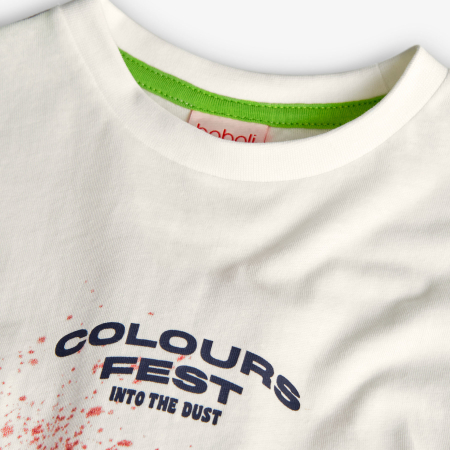 Tricou maneca scurta baieti 4-14 ani, bumbac, degrade, bej, brand Boboli [3]