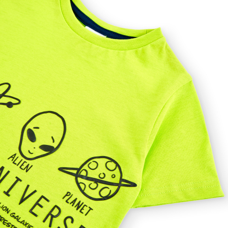 Tricou maneca scurta baieti, ALIEN, bumbac, verde, brand Boboli [3]
