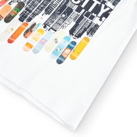 Tricou maneca scurta baieti, bumbac, URBAN CITY, alb, brand Boboli [3]