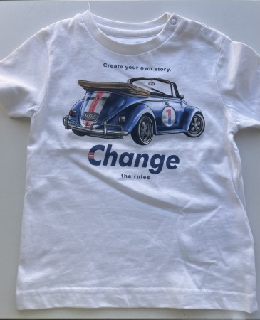 Baieti - Tricou maneca scurta bebe baiat, imprimeu masina, alb, Mayoral