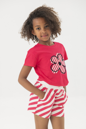 Tricouri/bluze maneca scurta - Tricou maneca scurta fete 4-14 ani, bumbac better cotton, fucsia, brand Boboli