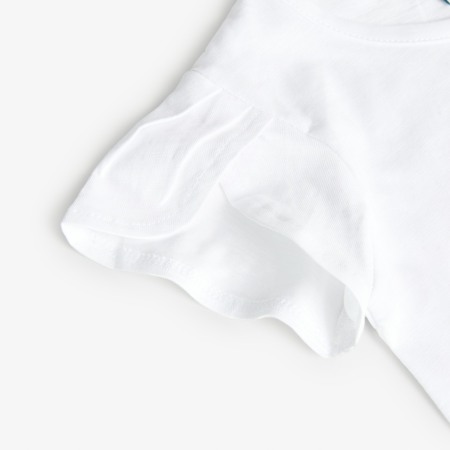 Tricou maneca scurta fete 4-16 ani, bumbac better cotton, alb, brand Boboli [3]