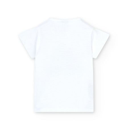 Tricou maneca scurta fete 4-16 ani, bumbac better cotton, alb, brand Boboli [1]