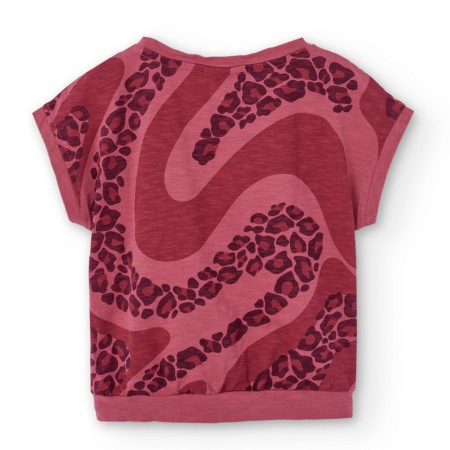 Tricou maneca scurta fete,animal print, grena, Boboli [1]