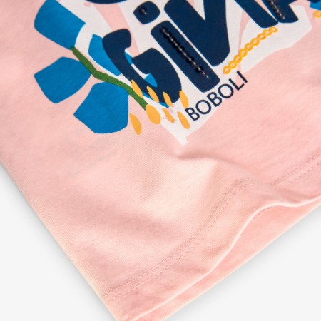 Tricou maneca scurta fete, better cotton, imprimeu floral, roz, brand Boboli [3]