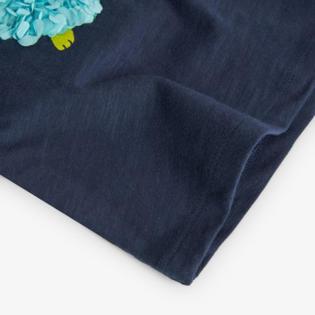 Tricou maneca scurta fete, bumbac, aplicatii broscute turcoaz, navy, brand Boboli [3]