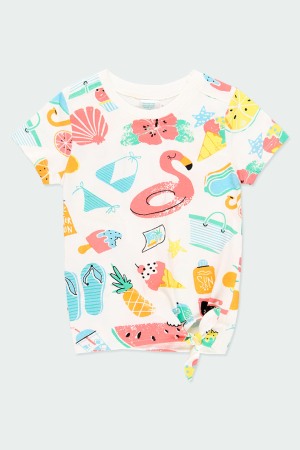 Tricouri maneca scurta - Tricou maneca scurta fete,imprimeu fructe, Boboli