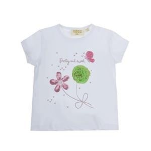 Tricouri maneca scurta - Tricou maneca scurta fetite, imprimeu floral, UBS2