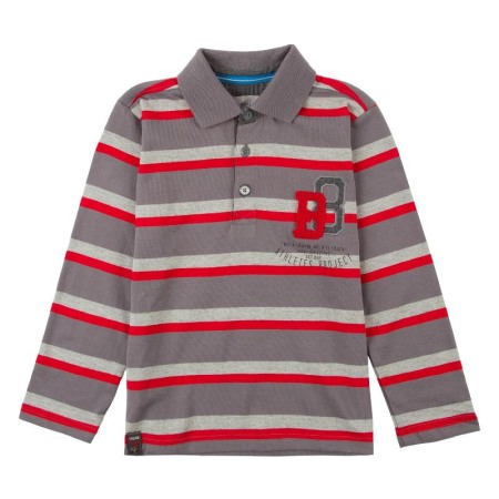 Fete/Baieti 2- 16 ani - Tricou polo baiat cu dungi rosii, Boboli