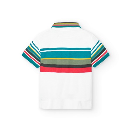 Tricou polo baiat, maneca scurta, dungi multicolore, Boboli [1]