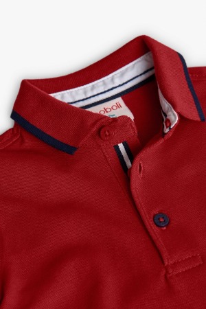Tricou polo baieti, maneca lunga, rosu burgund, brand Boboli [2]