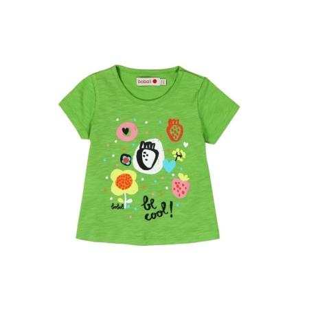 Fete - Tricou verde fetite cu imprimeu, Boboli