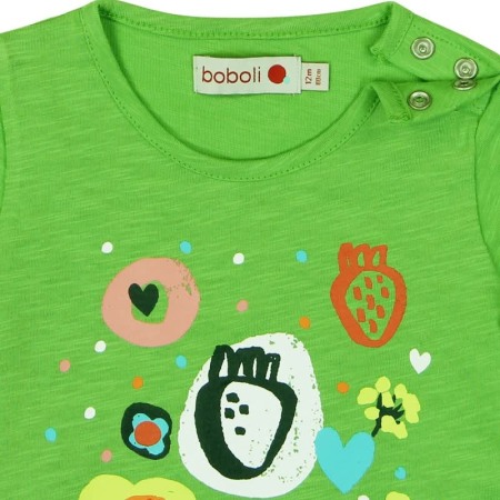Tricou verde fetite cu imprimeu, Boboli [2]