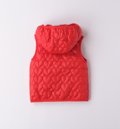 Vesta fete antivant cu gluga, subtire, matlasata, inimioare, rosie, brand Sarabanda [1]