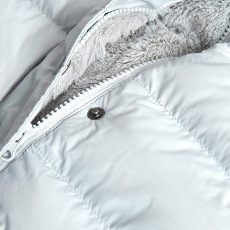 Vesta fete lunga, captuseala blanita, gluga detasabila, gri, Boboli [3]