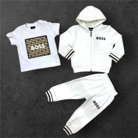 Hainute Copii - Combleu B S  3 Piese Alb