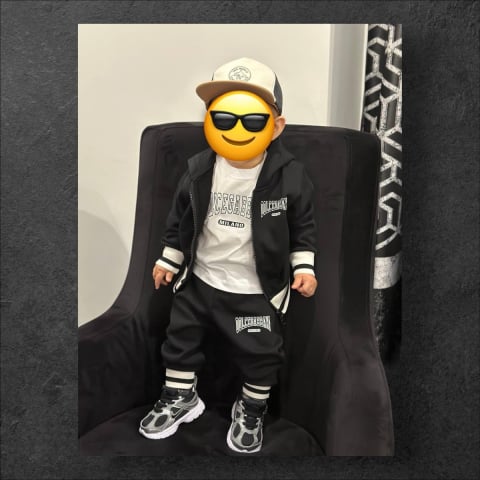 Hainute Copii - Combleu DG  3 Piese Negru + Alb