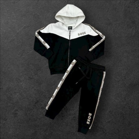 Hainute Copii - Combleu B S  2 Piese Alb + Negru