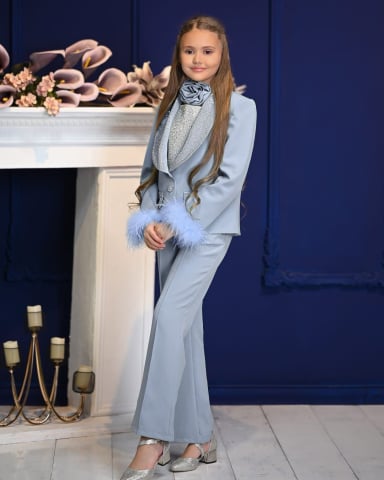 Compleuri Fetite - Set Feyza Albastru 3 Piese