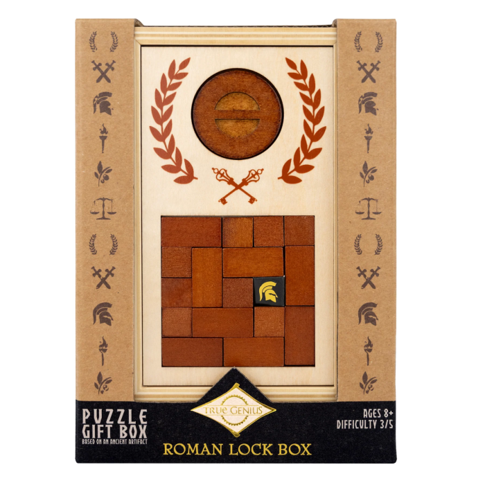 Cutie puzzle IQ din lemn cu mecanism roman - Roman Lock Box [7]