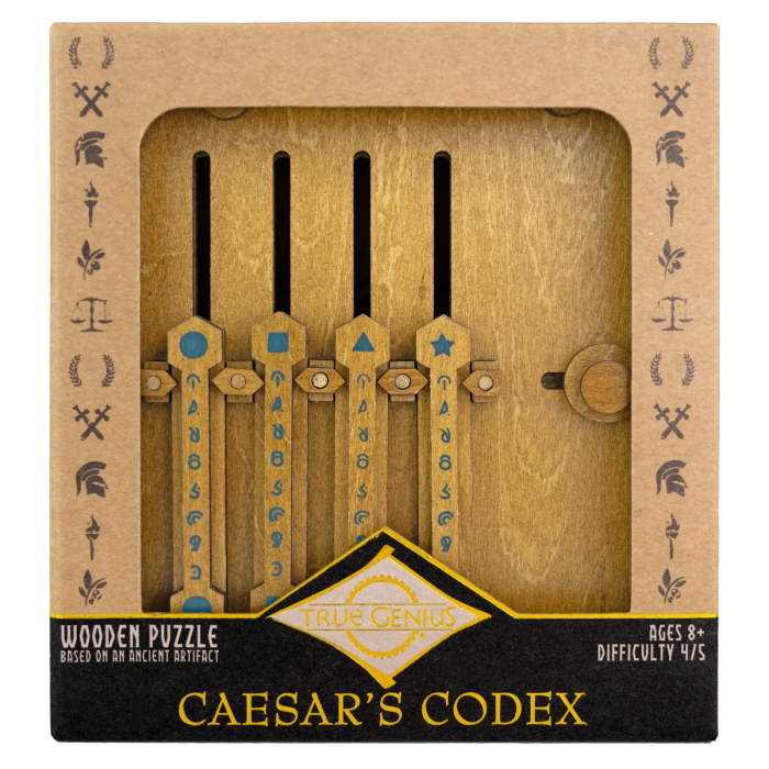Cutie puzzle IQ din lemn cu mecanism secret - Caesar's Codex [2]