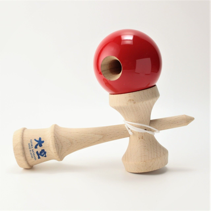 Joc de indemanare din lemn Kendama Ozora, 18 cm - Rosu [2]