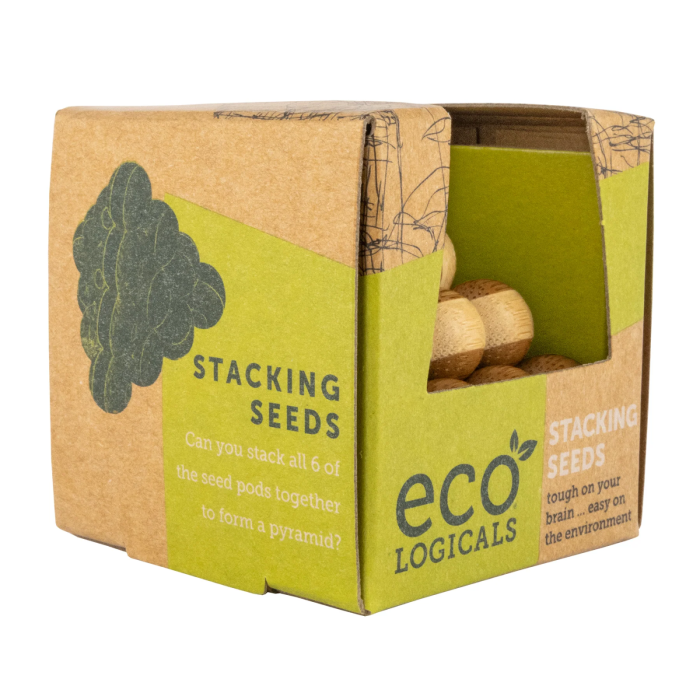 Joc logic IQ 3D din bambus, 6 piese - Stacking Seeds [3]