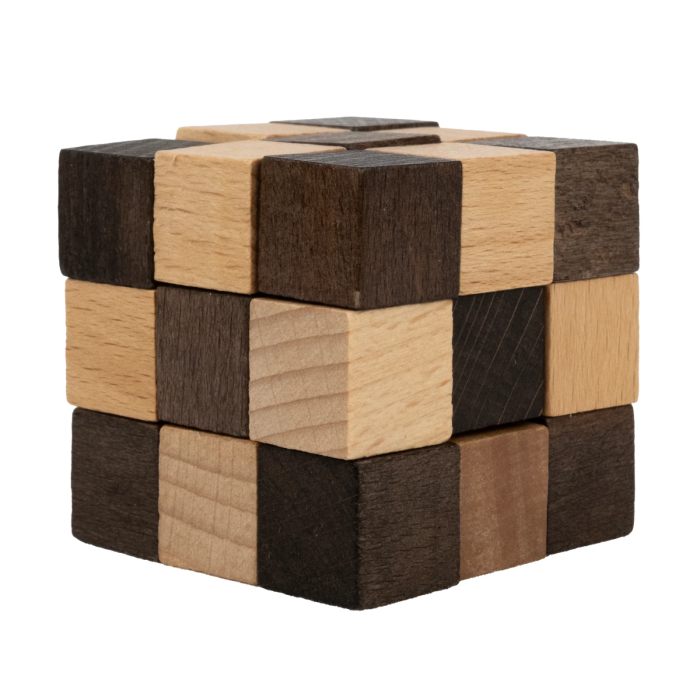 Joc logic IQ 3D din lemn, puzzle cubic - Appian Way [4]