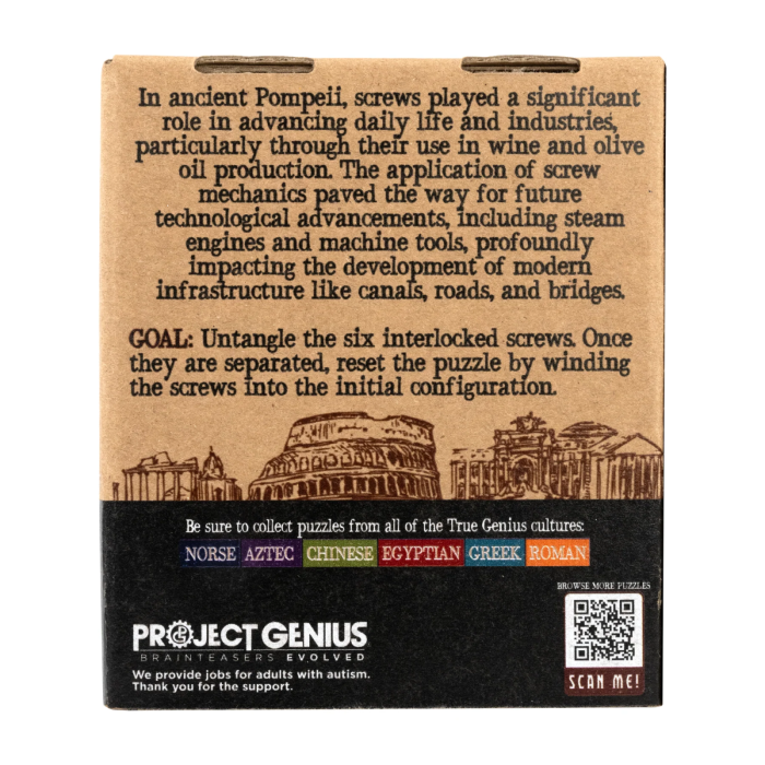 Joc logic IQ din metal cu 6 suruburi - Bolts of Pompeii [2]