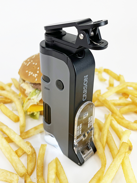 Microscop portabil cu LED si UV, cu adaptor de smartphone, marire 100-250x, MicroFlip [4]