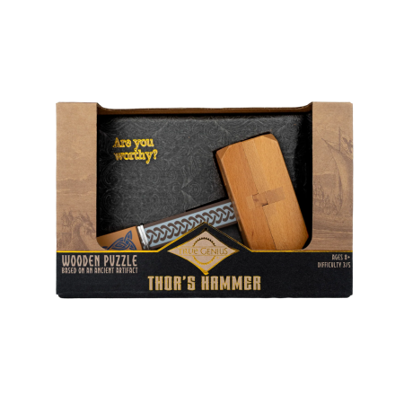 Jocuri IQ - Joc logic IQ 3D din lemn, 12 piese - Thor's Hammer