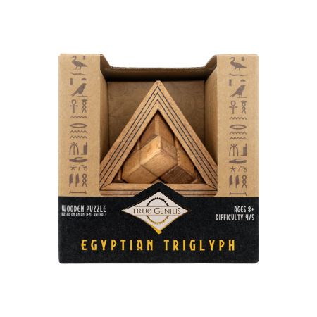 Jocuri IQ - Joc logic IQ 3D din lemn cu cub ascuns - Egyptian Triglyph