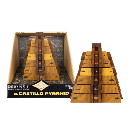 Produse - Joc logic IQ matematic 3D din lemn - El Castillo Pyramid