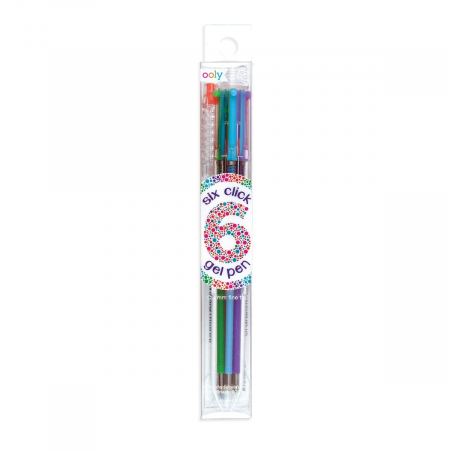 Cute Office - Pix cu gel multicolor cu 6 culori si mecanism retractabil
