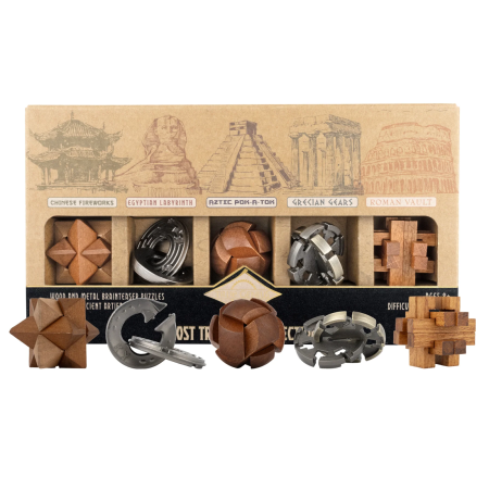 Produse - Set 5 jocuri logice IQ inspirate din civilizatii antice - Lost Treasure Collection