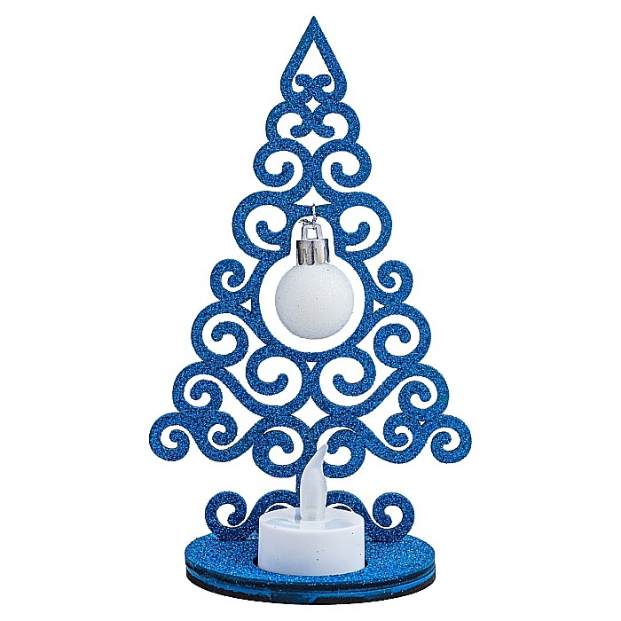 Braduț glob mic cu lumanare, Albastru [1]