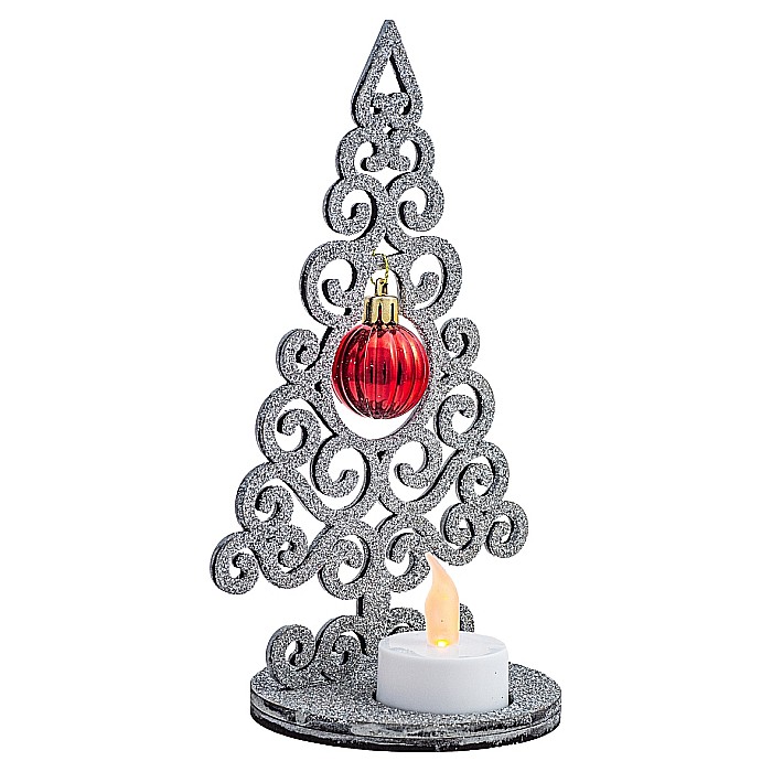 Braduț glob mic cu lumanare, Argintiu [2]