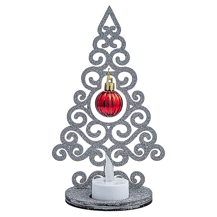 Braduț glob mic cu lumanare, Argintiu [1]