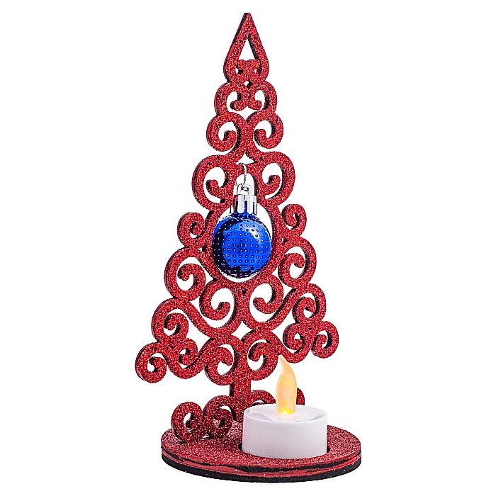 Braduț glob mic cu lumanare, Roșu [2]