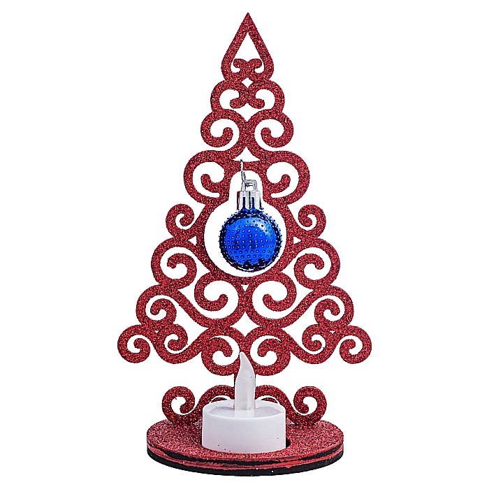 Braduț glob mic cu lumanare, Roșu [1]