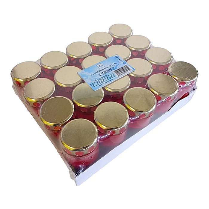 Set 20 bucati Candele cu capac, Tip 1-100 rosu, 20 ore, Kingaroma [2]