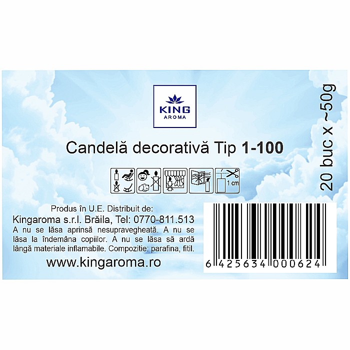 Set 20 bucati Candele cu capac, Tip 1-100 rosu, 20 ore, Kingaroma [5]
