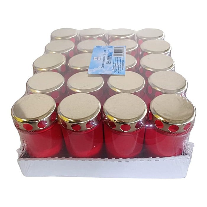 Set 20 bucati Candele cu capac, Tip 1-130 rosu, 25 ore, Kingaroma [4]