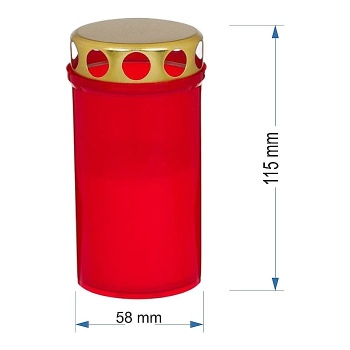 Set 20 bucati Candele cu capac, Tip 1-130 rosu, 25 ore, Kingaroma [3]