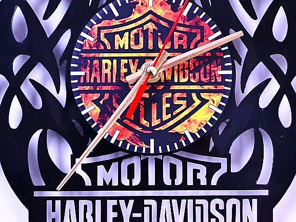 Ceas de perete disc vinil Harley Flame [2]