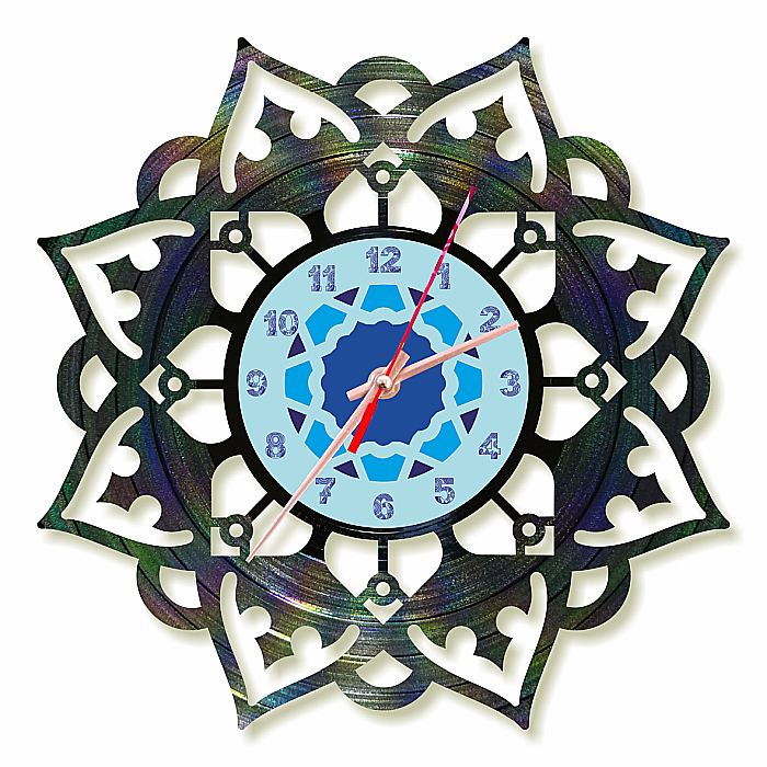 Ceas de perete disc vinil Mandala albastru [1]